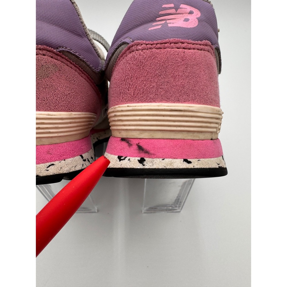 New Balance 515 Kids Sneakers Grey Pink Purple Speckled Midsole Athletic Shoes - Picture 5 of 16